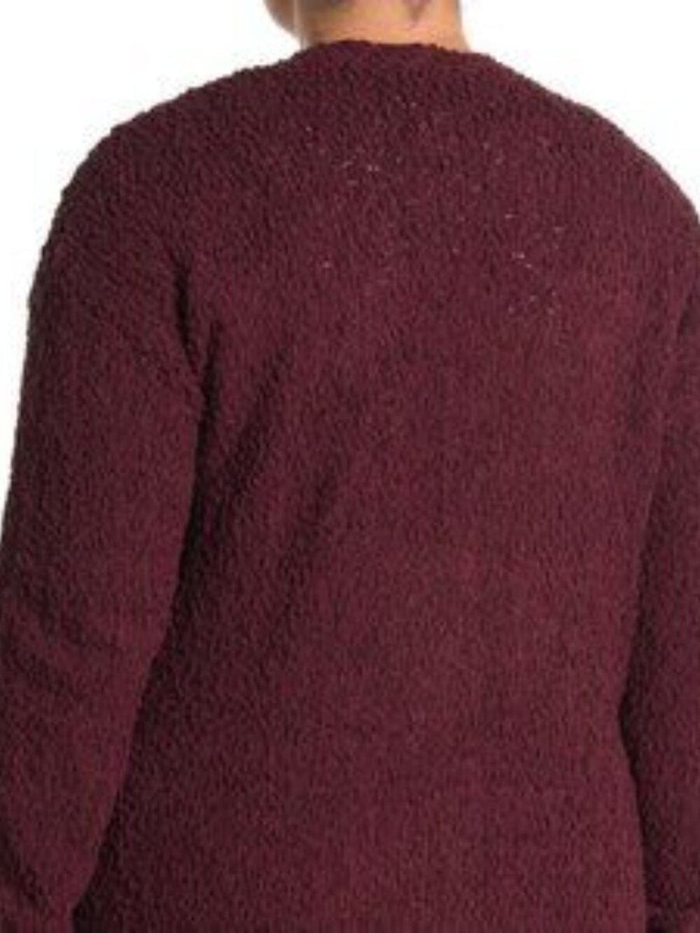 𝅺BOBBEAU BNWT Burgundy Boucle Cardigan Pockets - Picture 9 of 9